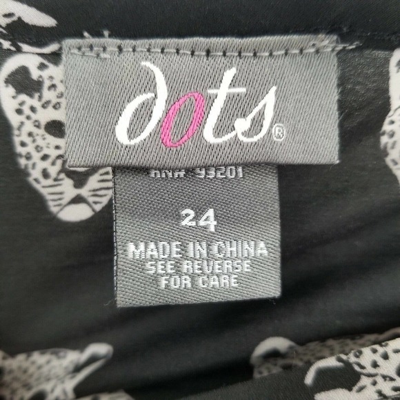 Dots leopard print high low dress womens plus size 24 black sleeveless blousan - Picture 4 of 12